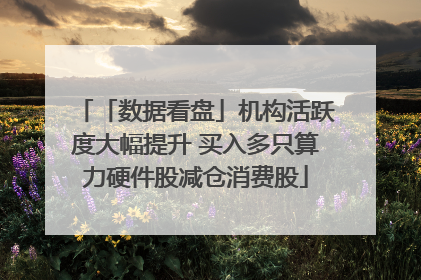「数据看盘」机构活跃度大幅提升 买入多只算力硬件股减仓消费股