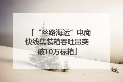 “丝路海运”电商快线集装箱吞吐量突破10万标箱