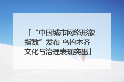 “中国城市网络形象指数”发布 乌鲁木齐文化与治理表现突出