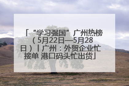 “学习强国”广州热榜（5月22日—5月28日）丨广州：外贸企业忙接单 港口码头忙出货