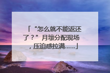 “怎么就不能返还了？”月壤分配现场，压迫感拉满……