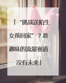 “挑战送陌生女孩回家”？恶趣味的流量赛道没有未来