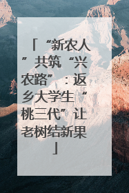 “新农人”共筑“兴农路”：返乡大学生“桃三代”让老树结新果