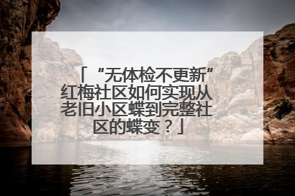 “无体检不更新”红梅社区如何实现从老旧小区蝶到完整社区的蝶变？