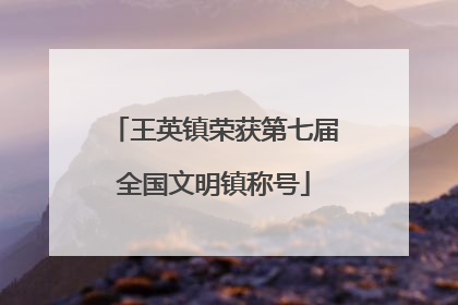 王英镇荣获第七届全国文明镇称号