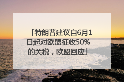 特朗普建议自6月1日起对欧盟征收50%的关税，欧盟回应