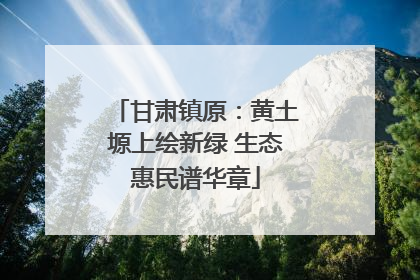 甘肃镇原：黄土塬上绘新绿 生态惠民谱华章