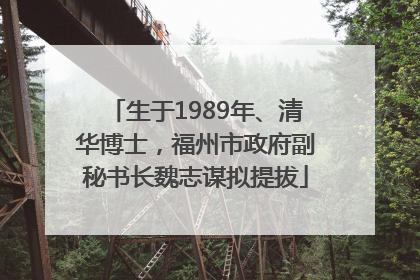 生于1989年、清华博士，福州市政府副秘书长魏志谋拟提拔