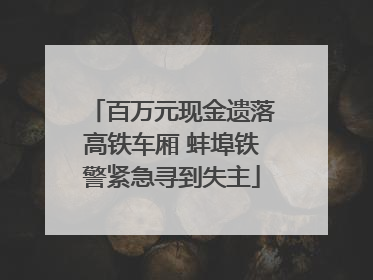 百万元现金遗落高铁车厢 蚌埠铁警紧急寻到失主