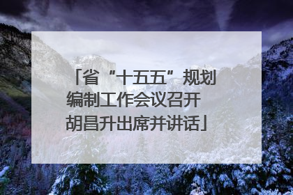 省“十五五”规划编制工作会议召开 胡昌升出席并讲话