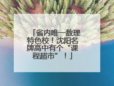 省内唯一数理特色校！沈阳名牌高中有个“课程超市”！