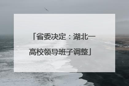 省委决定：湖北一高校领导班子调整