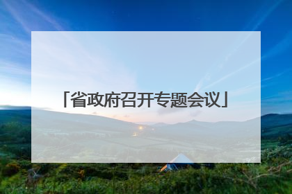 省政府召开专题会议