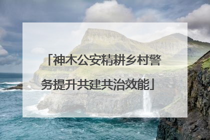 神木公安精耕乡村警务提升共建共治效能