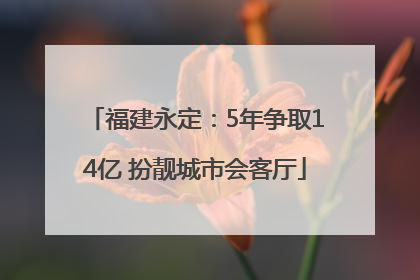 福建永定：5年争取14亿 扮靓城市会客厅