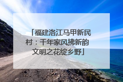 福建洛江马甲新民村：千年家风拂新韵 文明之花绽乡野