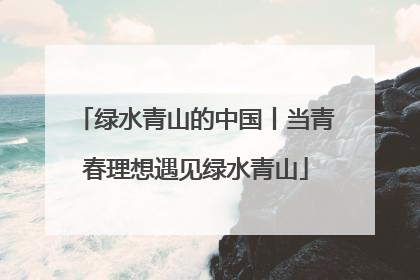 绿水青山的中国丨当青春理想遇见绿水青山