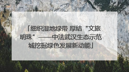 细织湿地绿带 厚结“文旅明珠”——中法武汉生态示范城挖掘绿色发展新动能