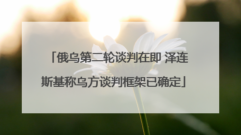 俄乌第二轮谈判在即 泽连斯基称乌方谈判框架已确定