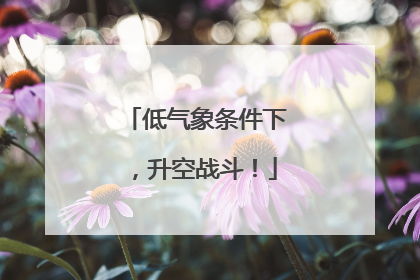低气象条件下，升空战斗！