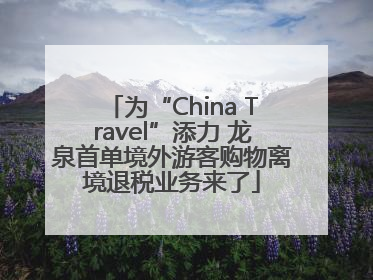 为“China Travel”添力 龙泉首单境外游客购物离境退税业务来了