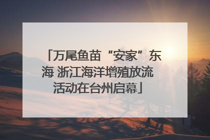 万尾鱼苗“安家”东海 浙江海洋增殖放流活动在台州启幕