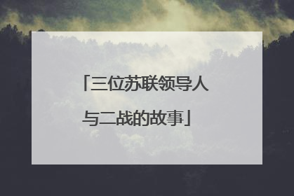 三位苏联领导人与二战的故事