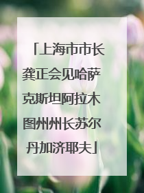 上海市市长龚正会见哈萨克斯坦阿拉木图州州长苏尔丹加济耶夫
