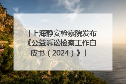 上海静安检察院发布《公益诉讼检察工作白皮书（2024）》