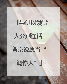 与伊以领导人分别通话 普京说愿当“调停人”