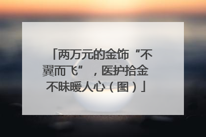 两万元的金饰“不翼而飞”，医护拾金不昧暖人心（图）