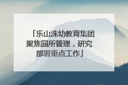 乐山洙幼教育集团聚焦园所管理，研究部署重点工作