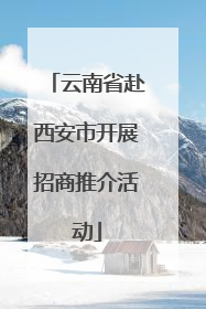 云南省赴西安市开展招商推介活动
