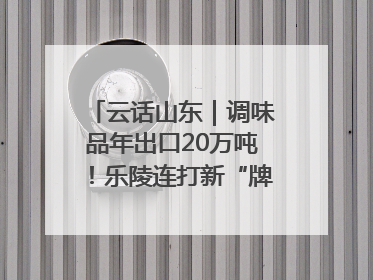 云话山东｜调味品年出口20万吨！乐陵连打新“牌”助力企业出海