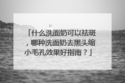 什么洗面奶可以祛斑，哪种洗面奶去黑头缩小毛孔效果好指南？
