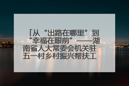 从“出路在哪里”到“幸福在眼前”——湖南省人大常委会机关驻五一村乡村振兴帮扶工作队书写振兴答卷