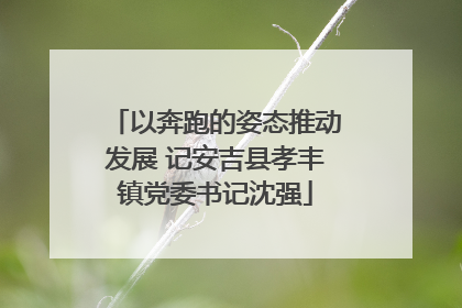 以奔跑的姿态推动发展 记安吉县孝丰镇党委书记沈强