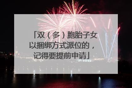 双（多）胞胎子女以捆绑方式派位的，记得要提前申请