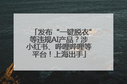 发布“一键脱衣”等违规AI产品？涉小红书、哔哩哔哩等平台！上海出手