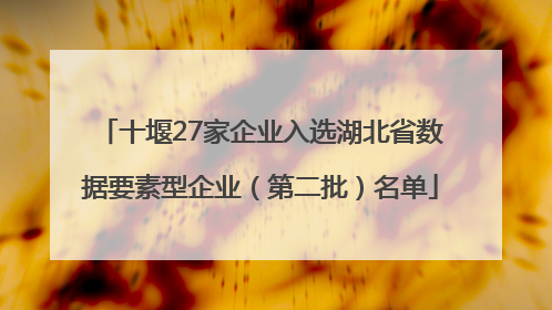 十堰27家企业入选湖北省数据要素型企业（第二批）名单
