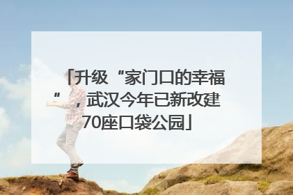 升级“家门口的幸福”，武汉今年已新改建70座口袋公园
