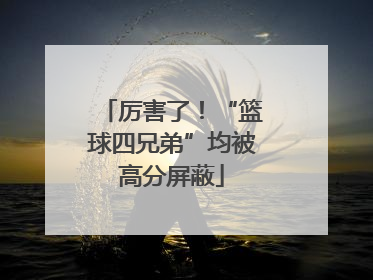 厉害了！“篮球四兄弟”均被高分屏蔽