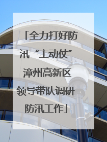 全力打好防汛“主动仗” 漳州高新区领导带队调研防汛工作