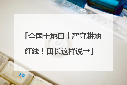 全国土地日丨严守耕地红线！田长这样说→