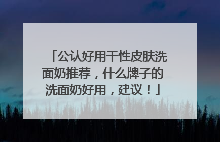 公认好用干性皮肤洗面奶推荐，什么牌子的洗面奶好用，建议！