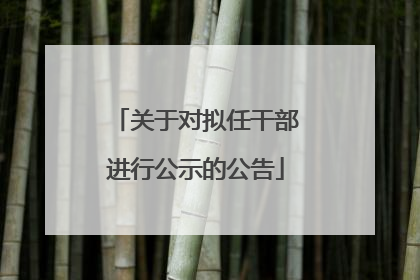 关于对拟任干部进行公示的公告
