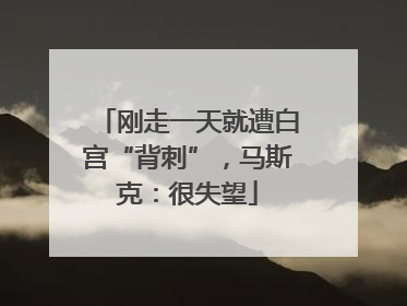 刚走一天就遭白宫“背刺”，马斯克：很失望