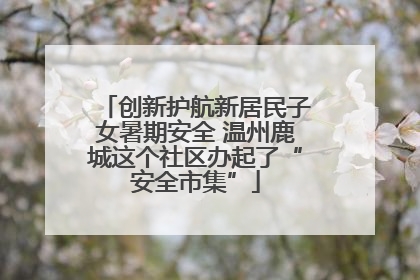 创新护航新居民子女暑期安全 温州鹿城这个社区办起了“安全市集”
