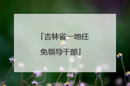 吉林省一地任免领导干部