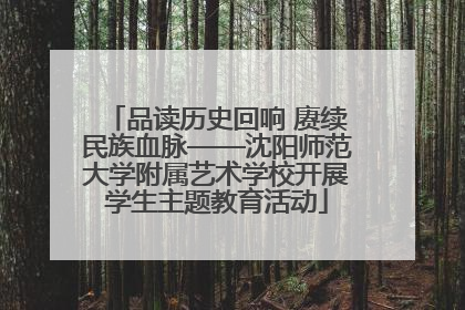 品读历史回响 赓续民族血脉——沈阳师范大学附属艺术学校开展学生主题教育活动